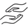Illustration of two hands reaching towards each other on a white background