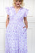 Mora Heritage Daintree Dress in Orchid Bloom Purple. Organic cotton maxi dress Australia tropical resort wear.